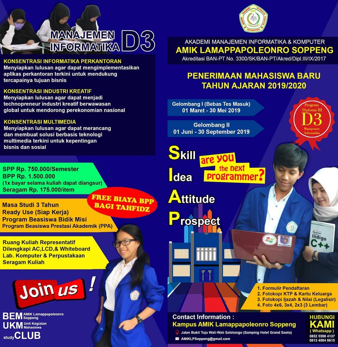 Penerimaan Mahasiswa Baru Tahun Akademik 2019/2020