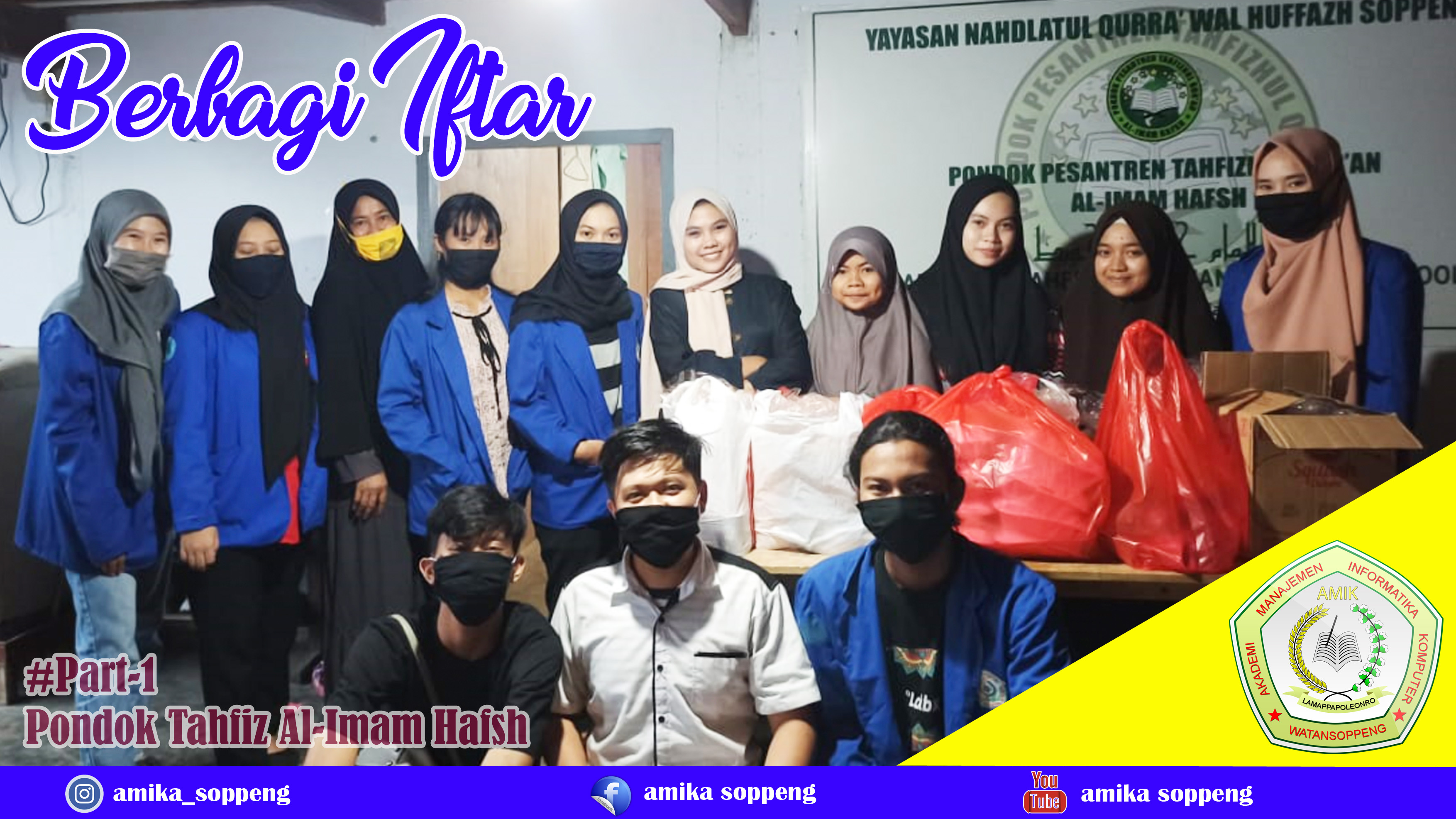 Pasukan Biru AMIKA Soppeng Berbagi Ifthar di Pondok Tahfiz Al-Imam Hafsh
