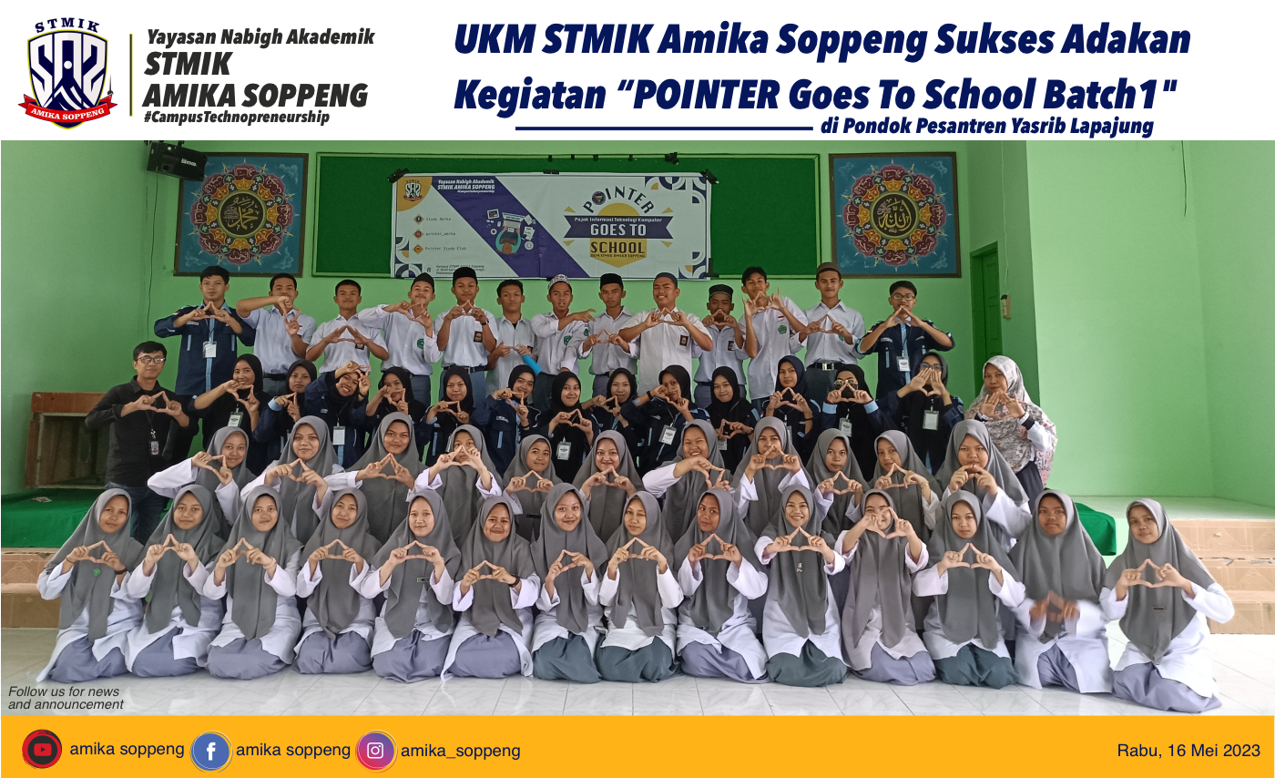UKM STMIK Amika Soppeng Sukses Adakan Kegiatan POINTER Goes To School Batch 1 di Pondok Pesantren Yasrib Lapajung