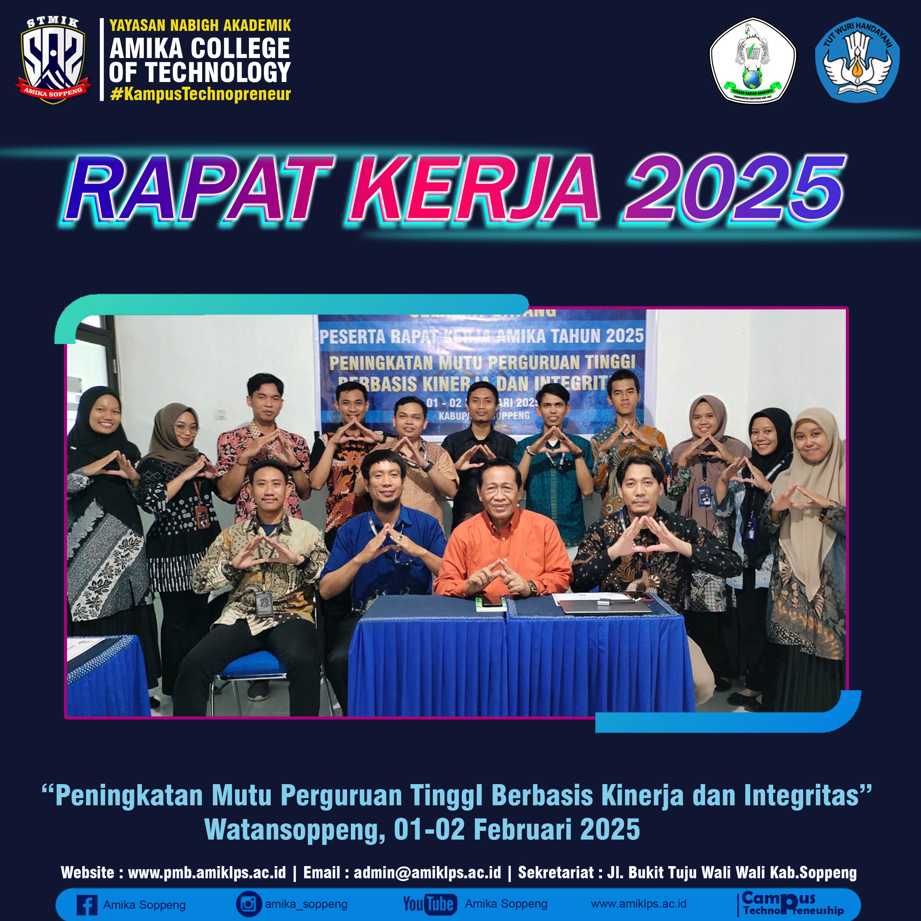 Rapat Kerja STMIK Amika Soppeng Tahun 2025  dalam Rangka Peningkatan Mutu Perguruan Tinggi