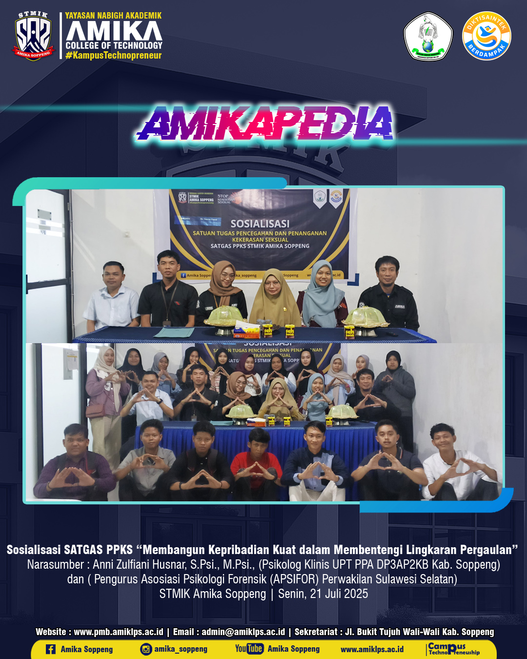 Satgas PPKS-Amika Sosialisasi Pencegahan Kekerasan Seksual Pada Mahasiswa Baru