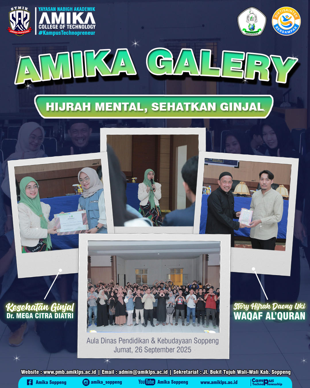 Kampus Amika Gelar Amikapedia: Hijrah Mental, Sehatkan Ginjal, Hadirkan Daeng Uki