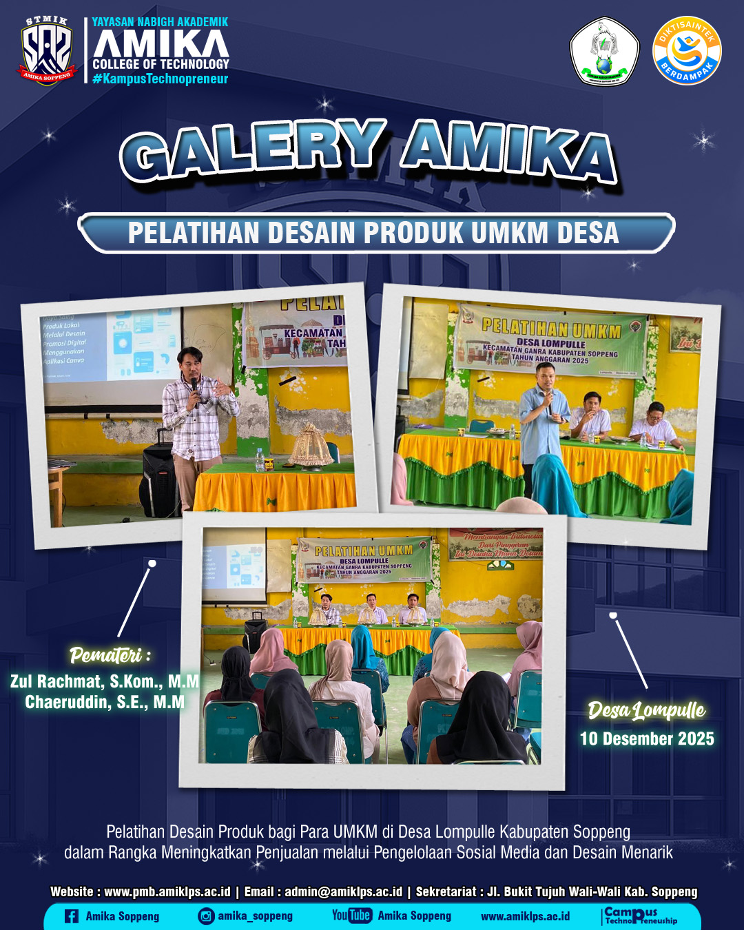 Kampus Amika Soppeng Gelar Pelatihan Desain Produk UMKM Desa di Lompulle