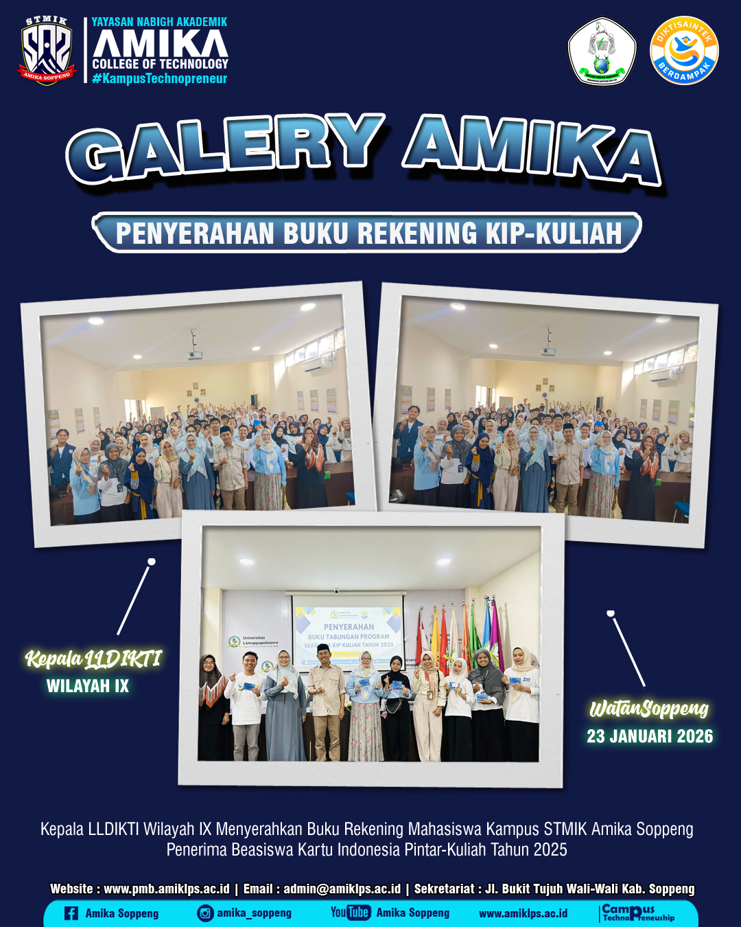 LLDIKTI Wilayah IX Serahkan Buku Rekening KIP-Kuliah Mahasiswa Kampus Amika