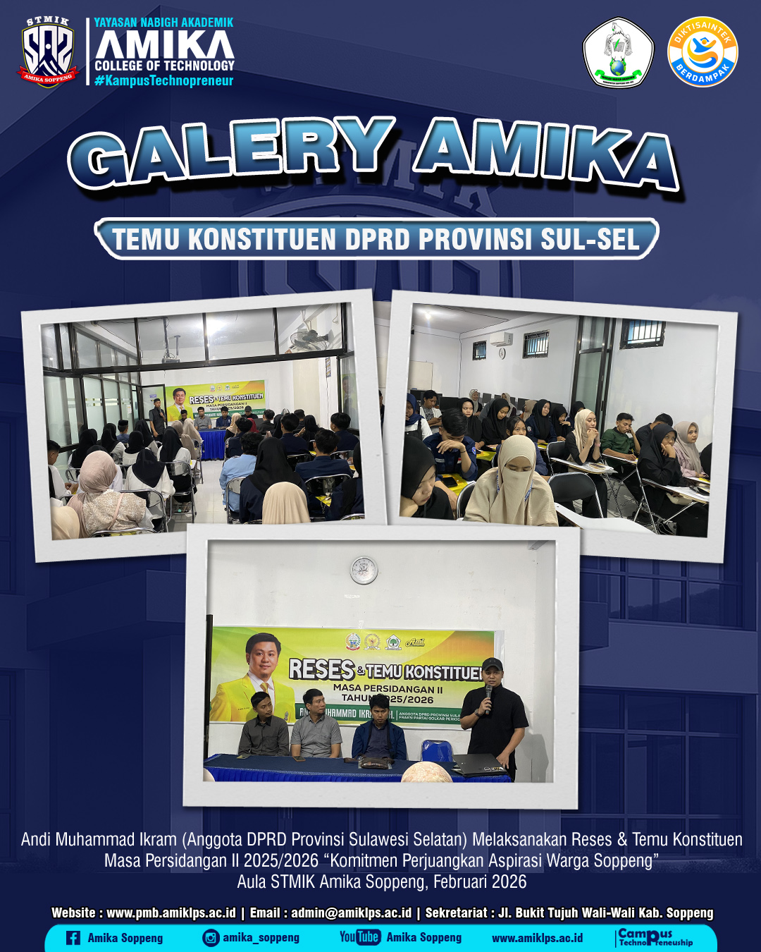 Reses Andi Muhammad Ikram di Kampus Amika, Tegaskan Komitmen Perjuangan Aspirasi Masyarakat Soppeng
