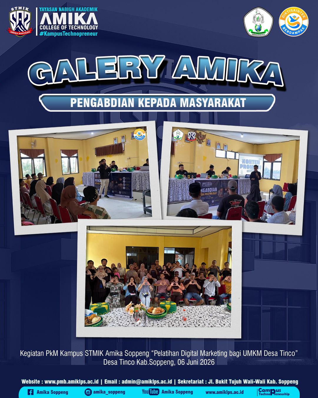 STMIK Amika Soppeng Gelar Pelatihan Digital Marketing untuk UMKM Desa Tinco