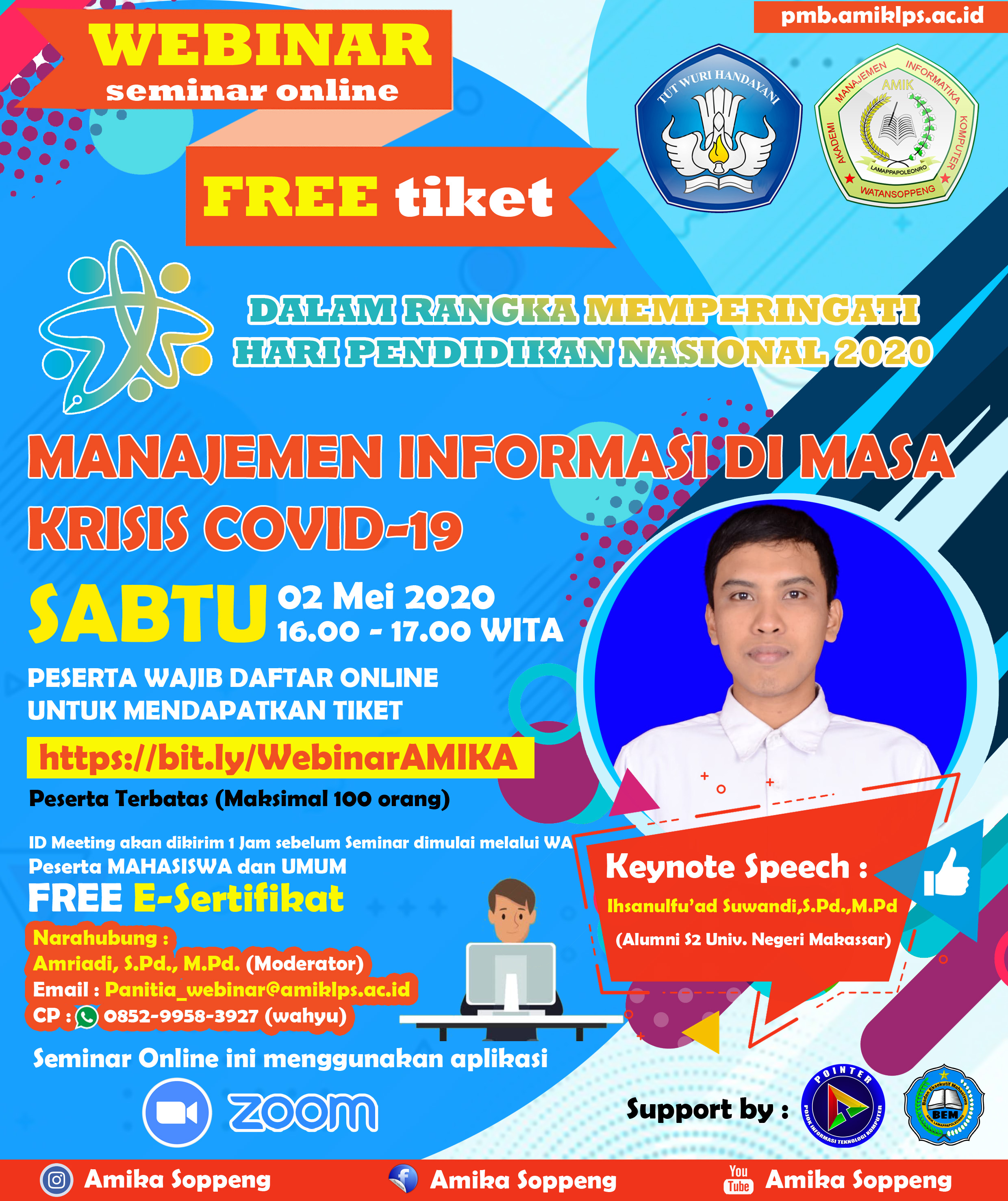 Webinar AMIKA Soppeng dalam Rangka Memperingati HARDIKNAS 2020