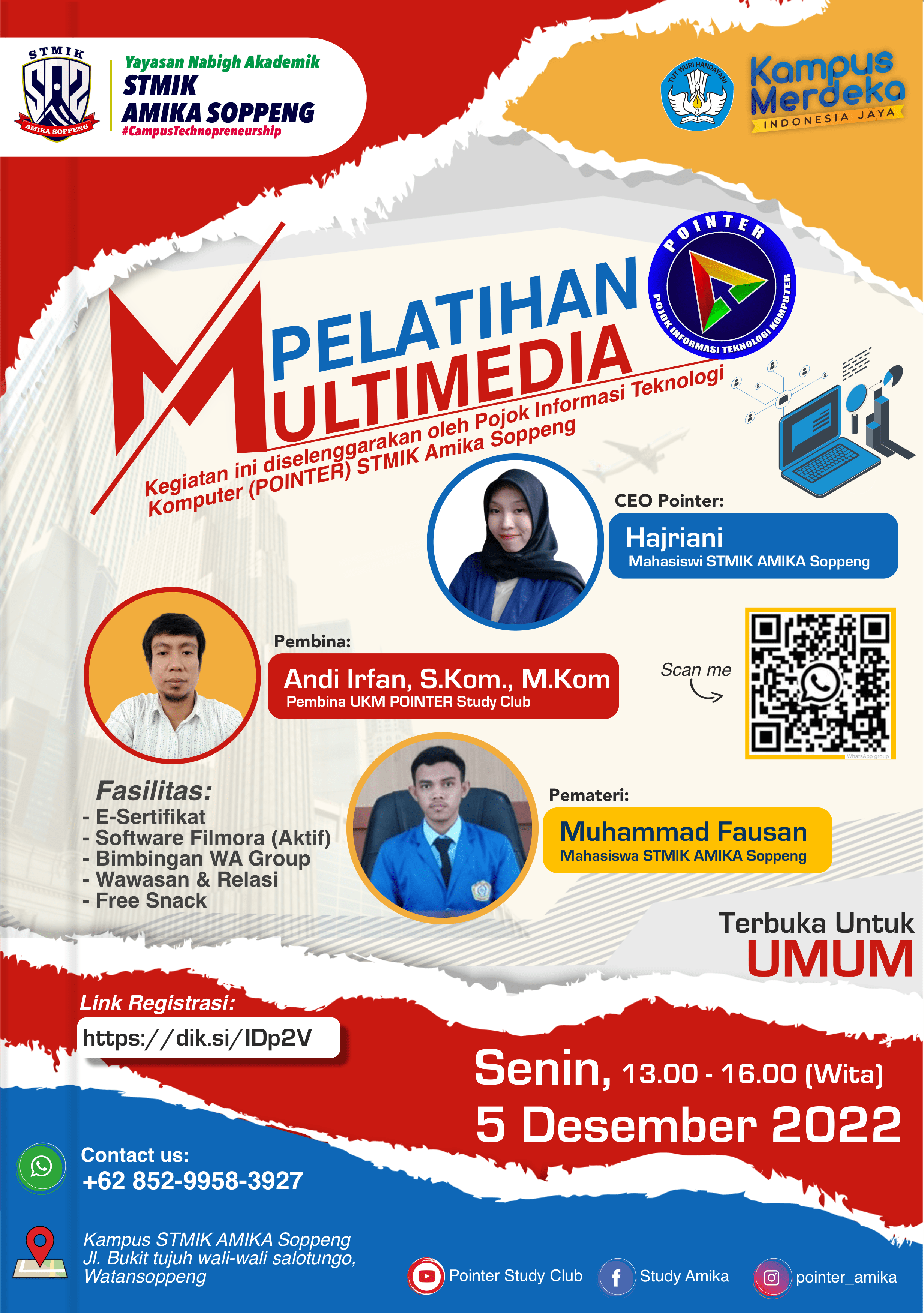 Pelatihan Multimedia UKM POINTER (Pojok Informasi Teknologi Komputer) 2022