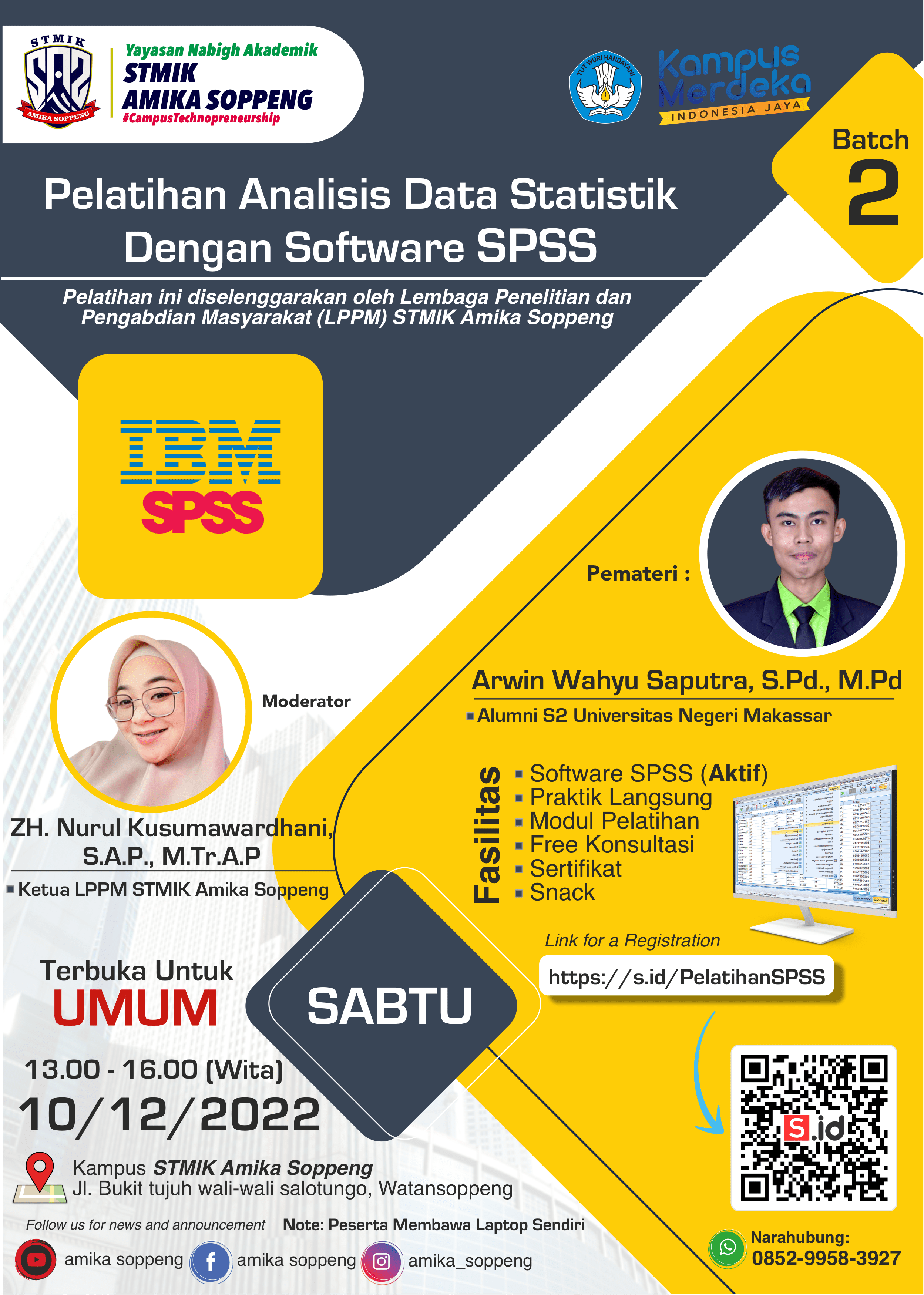 PELATIHAN ANALISIS DATA STATISTIK DENGAN SOFTWARE SPSS #BATCH 2