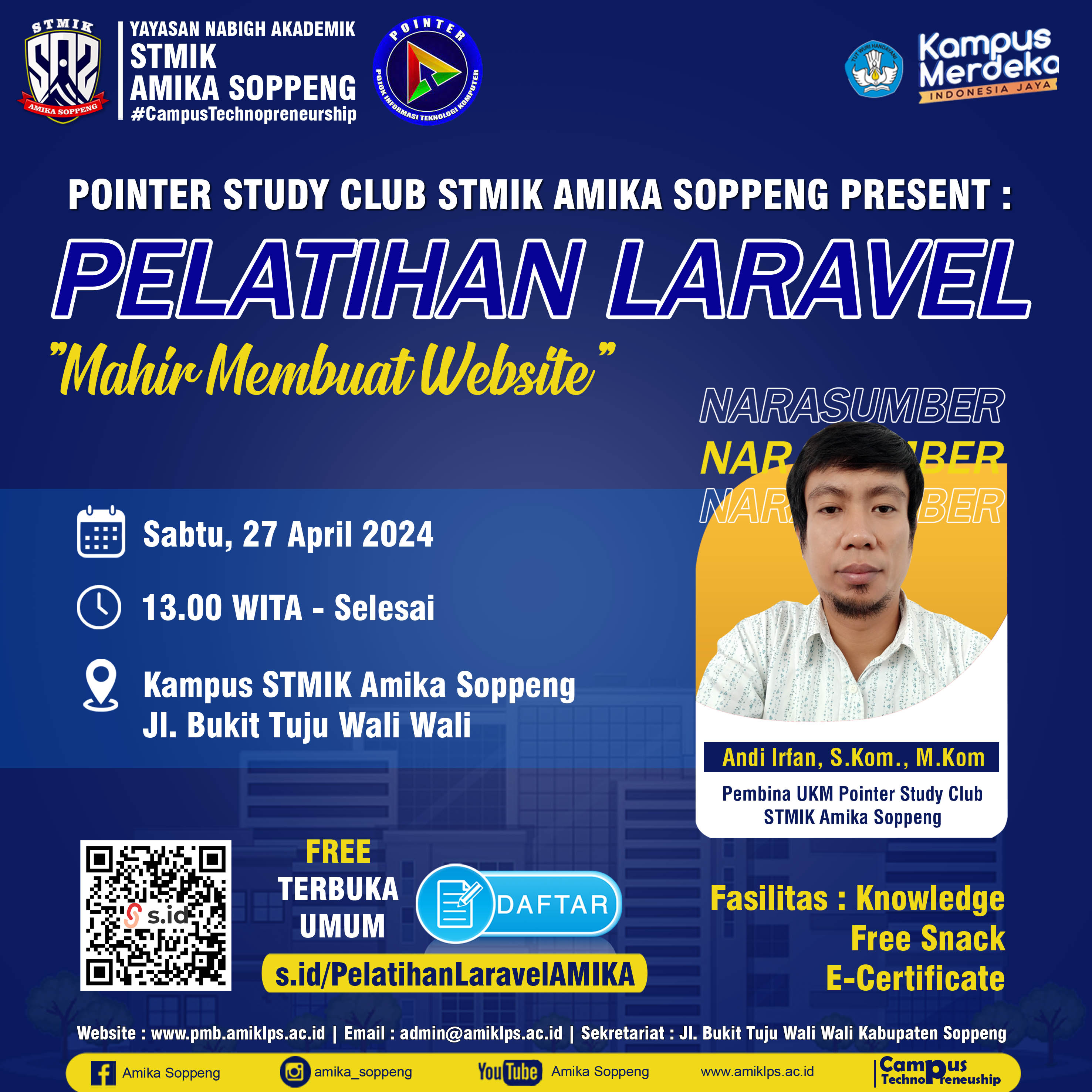 Pelatihan Laravel UKM Pointer Study Club STMIK Amika Soppeng